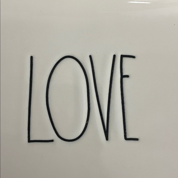 Rae Dunn Love Trinket Ceramic Tray Dish Plate  9" Valentines White Black - Picture 3 of 5